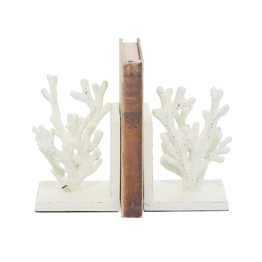 7" Coral Metal Bookend Set